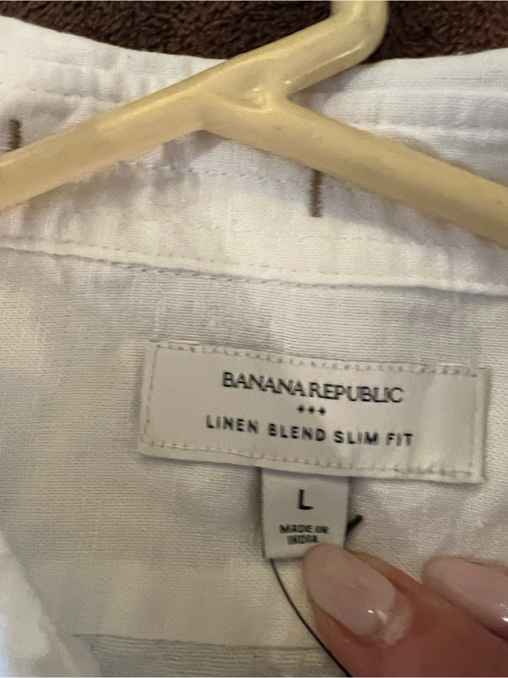 Banana Republic White Short-Sleeve Linen Blend Button-Down Shirt - Picture 4 of 5